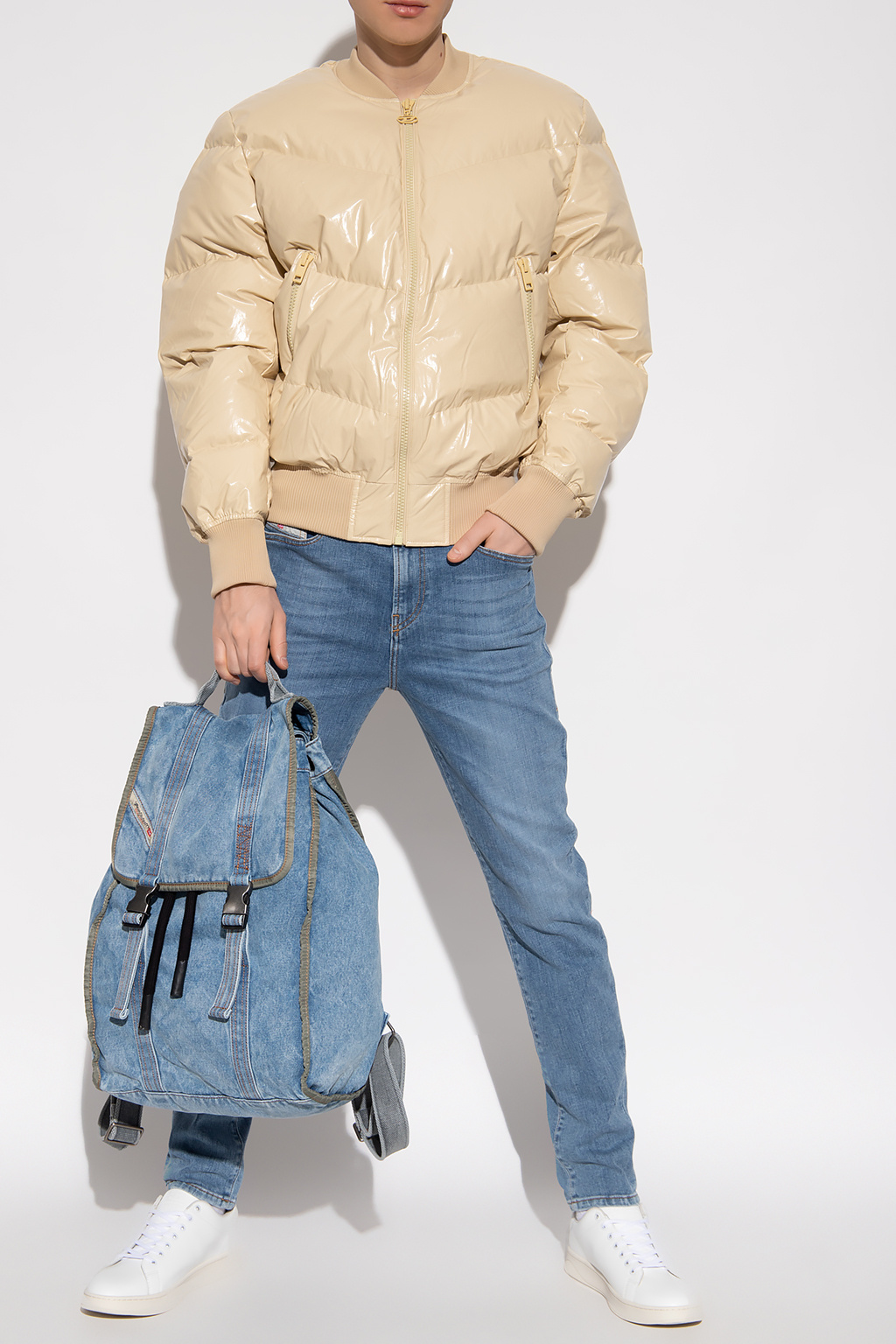 W - Sten' down jacket Diesel - IetpShops Malta - two-tone slogan 